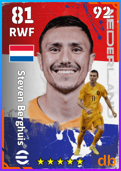 Steven Berghuis — RWF, OVR 81, MAX 92