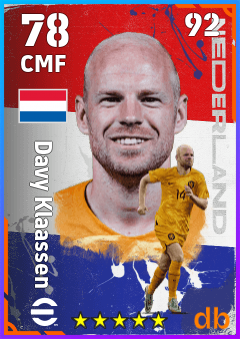 Davy Klaassen — CMF, OVR 78, MAX 92