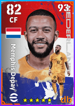Memphis Depay — CF, OVR 82, MAX 93