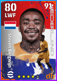 Steven Bergwijn — LWF, OVR 80, MAX 91