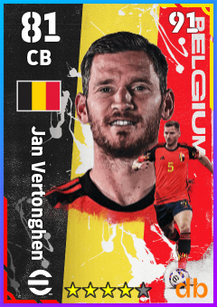 Jan Vertonghen — CB, OVR 81, MAX 91