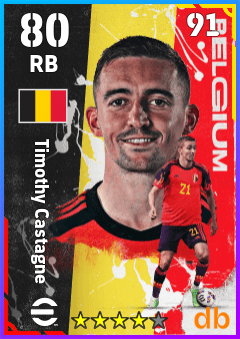Timothy Castagne — RB, OVR 80, MAX 91