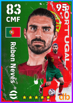 Rúben Neves — CMF, OVR 83, MAX 95