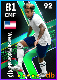 Weston McKennie — CMF, OVR 81, MAX 92
