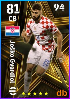 Joško Gvardiol — CB, OVR 81, MAX 94