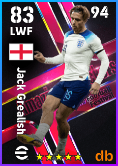 Jack Grealish — LWF, OVR 83, MAX 94
