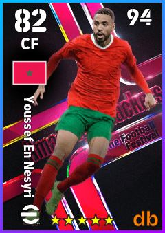 Youssef En Nesyri — CF, OVR 82, MAX 94