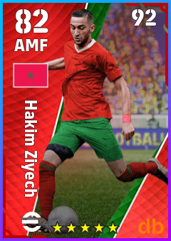 Hakim Ziyech — AMF, OVR 82, MAX 92