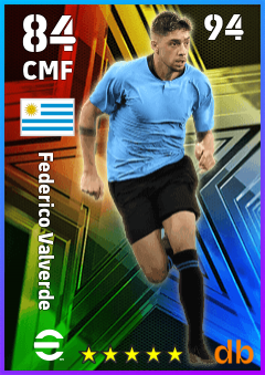 Federico Valverde — CMF, OVR 84, MAX 94