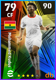 Mohammed Kudus — CF, OVR 79, MAX 90