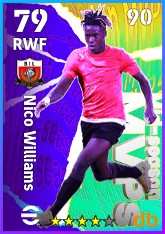 Nico Williams — RWF, OVR 79, MAX 90