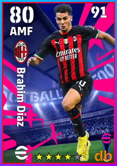 Brahim Díaz — AMF, OVR 80, MAX 91