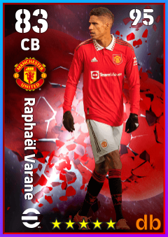 Raphaël Varane — CB, OVR 83, MAX 95