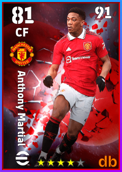 Anthony Martial — CF, OVR 81, MAX 91
