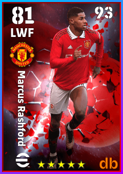 Marcus Rashford — LWF, OVR 81, MAX 93