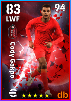 Cody Gakpo — LWF, OVR 83, MAX 94