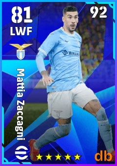 Mattia Zaccagni — LWF, OVR 81, MAX 92