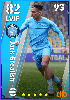 Jack Grealish — LWF, OVR 82, MAX 93