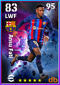 Ansu Fati — LWF, OVR 83, MAX 95