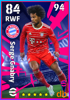 Serge Gnabry — RWF, OVR 84, MAX 94