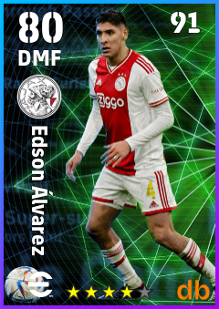 Edson Álvarez — DMF, OVR 80, MAX 91