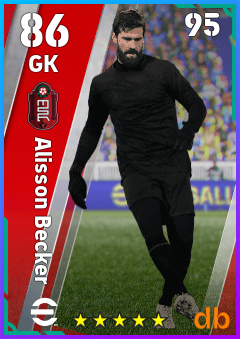Alisson Becker — GK, OVR 86, MAX 95