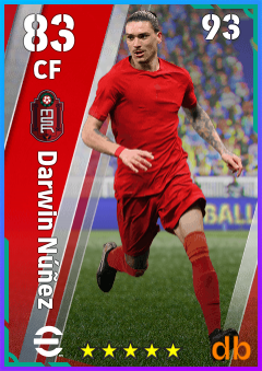 Darwin Núñez — CF, OVR 83, MAX 93