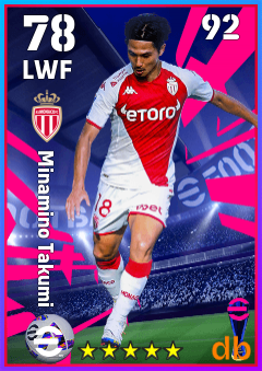 Minamino Takumi — LWF, OVR 78, MAX 92