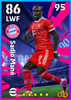 Sadio Mané — LWF, OVR 86, MAX 95