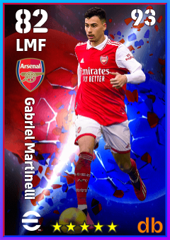Gabriel Martinelli — LMF, OVR 82, MAX 93