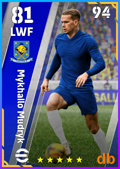 Mykhailo Mudryk — LWF, OVR 81, MAX 94