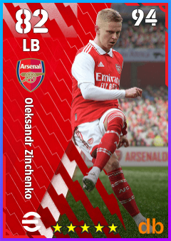 Oleksandr Zinchenko — LB, OVR 82, MAX 94