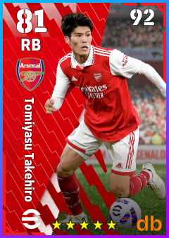 Tomiyasu Takehiro — RB, OVR 81, MAX 92