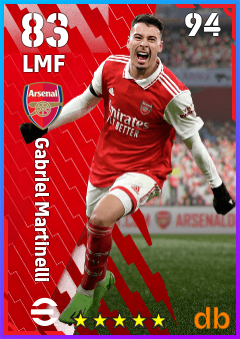Gabriel Martinelli — LMF, OVR 83, MAX 94