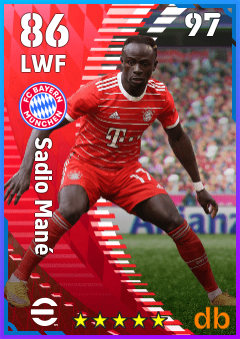 Sadio Mané — LWF, OVR 86, MAX 97