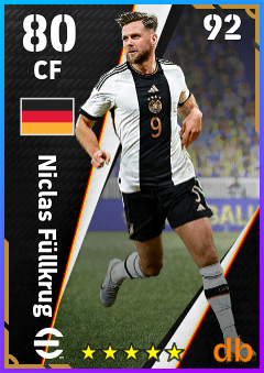 Niclas Füllkrug — CF, OVR 80, MAX 92