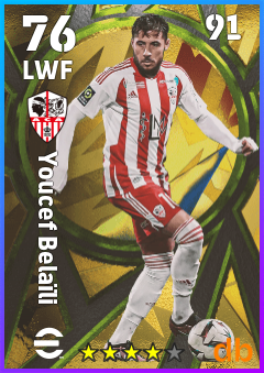 Youcef Belaïli — LWF, OVR 76, MAX 91