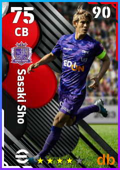Sasaki Sho — CB, OVR 75, MAX 90