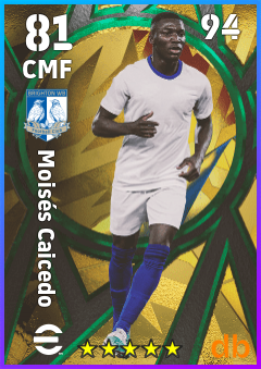 Moisés Caicedo — CMF, OVR 81, MAX 94