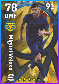 Miguel Veloso — DMF, OVR 78, MAX 91