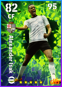 Alexander Isak — CF, OVR 82, MAX 95