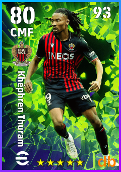 Khéphren Thuram — CMF, OVR 80, MAX 93