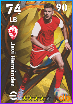Javi Hernández — LB, OVR 74, MAX 90