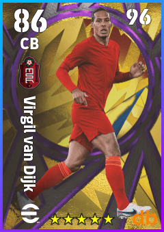 Virgil van Dijk — CB, OVR 86, MAX 96