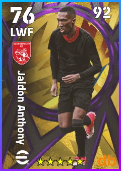 Jaidon Anthony — LWF, OVR 76, MAX 92