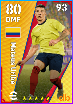 Mateus Uribe — DMF, OVR 80, MAX 93