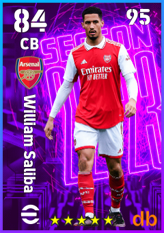 William Saliba — CB, OVR 84, MAX 95