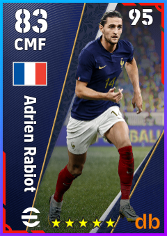 Adrien Rabiot — CMF, OVR 83, MAX 95