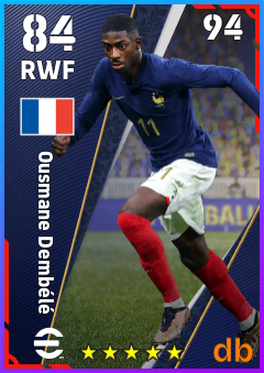 Ousmane Dembélé — RWF, OVR 84, MAX 94