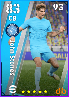 John Stones — CB, OVR 83, MAX 93